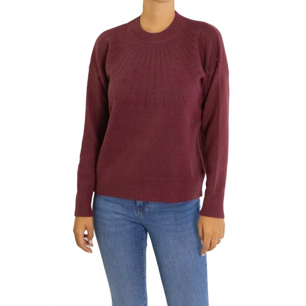 Maglione con brillantini tinta unita 